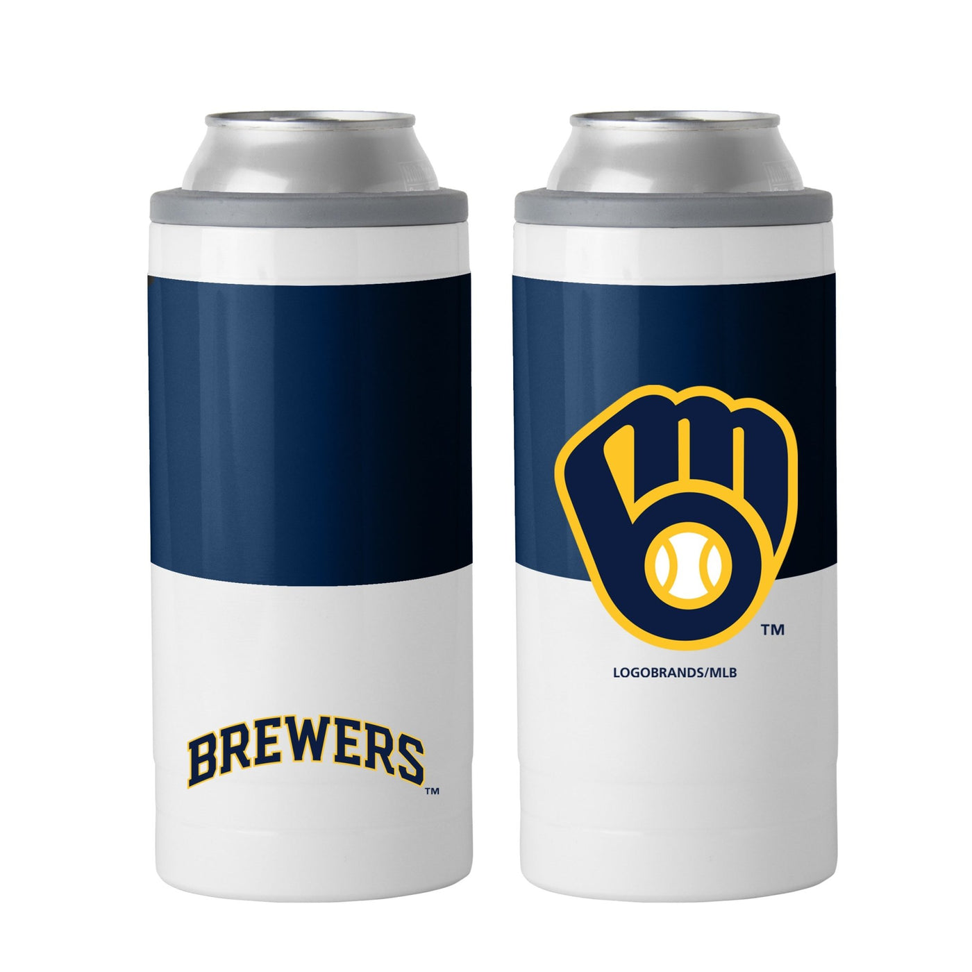 Milwaukee Brewers 12oz Colorblock Slim Can Coolie - Logo Brands
