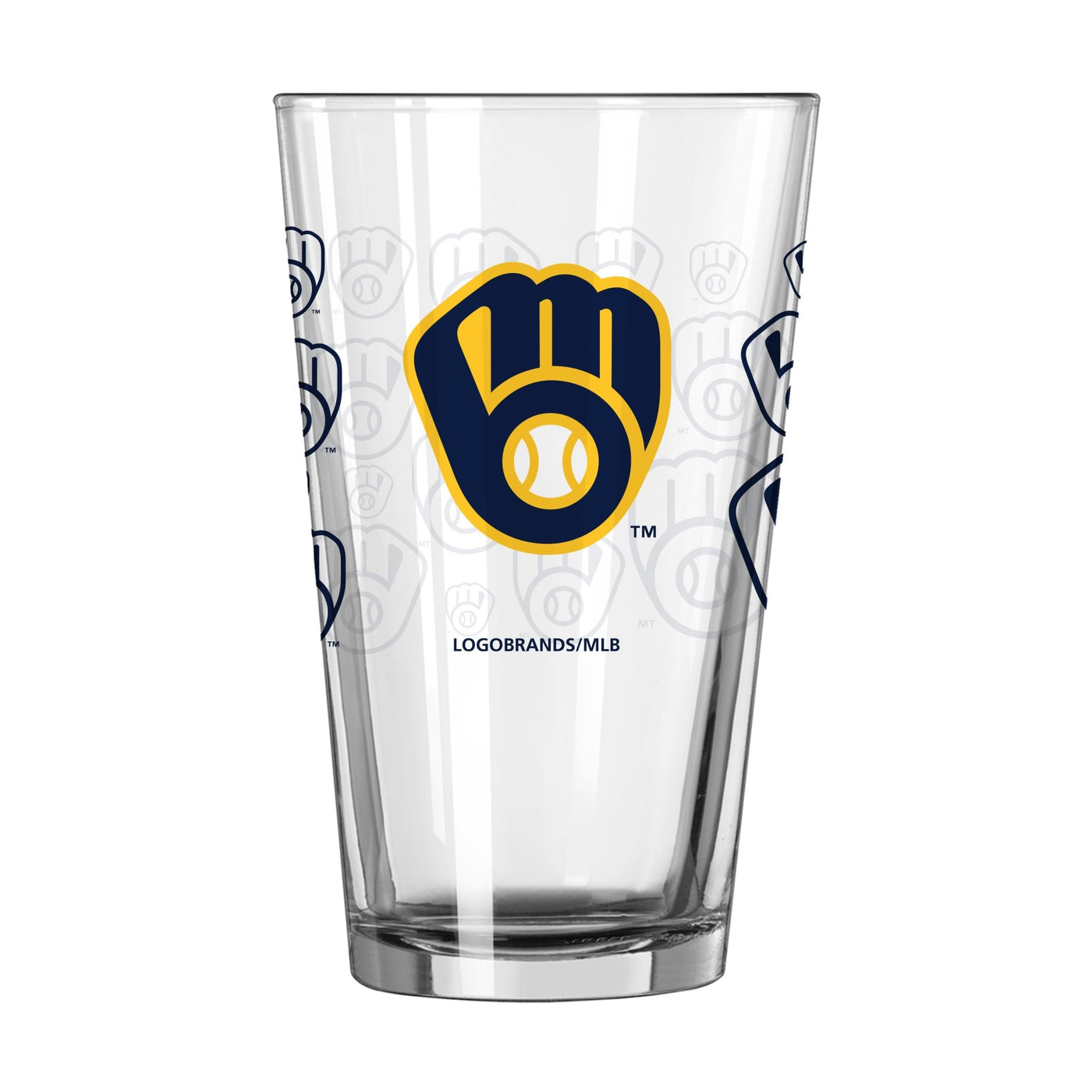 Milwaukee Brewers 16oz Scatter Pint Glass - Logo Brands