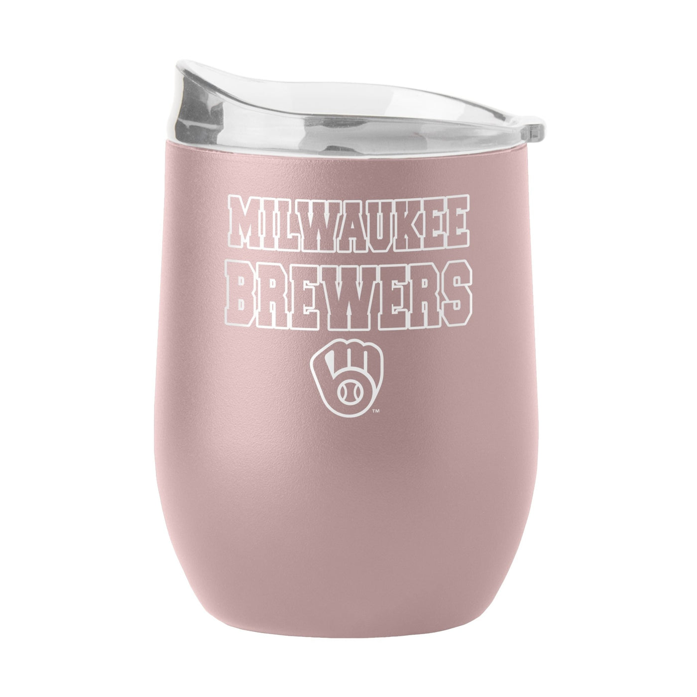 Milwaukee Brewers 16oz Stencil Powder Coat Curved Beverage - Logo Brands