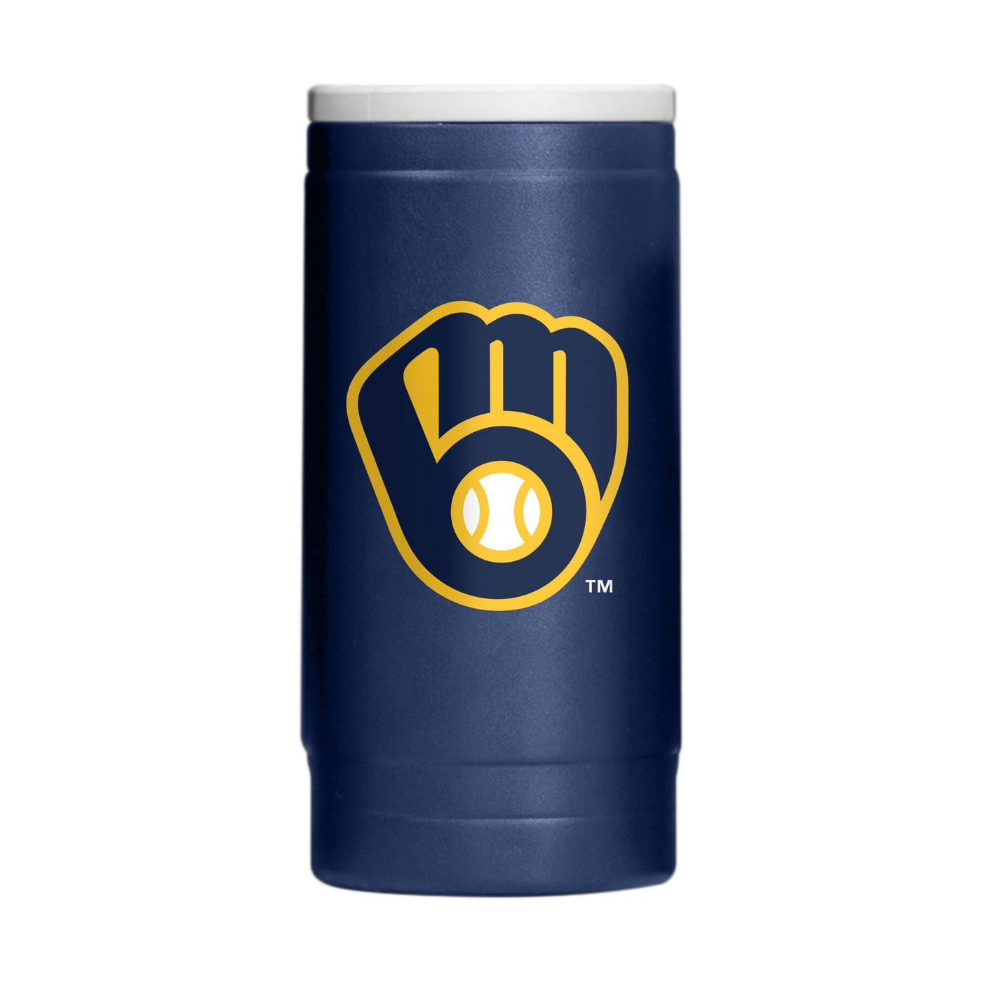 Milwaukee Brewers Flipside Powder Coat Slim Can Coolie - Logo Brands