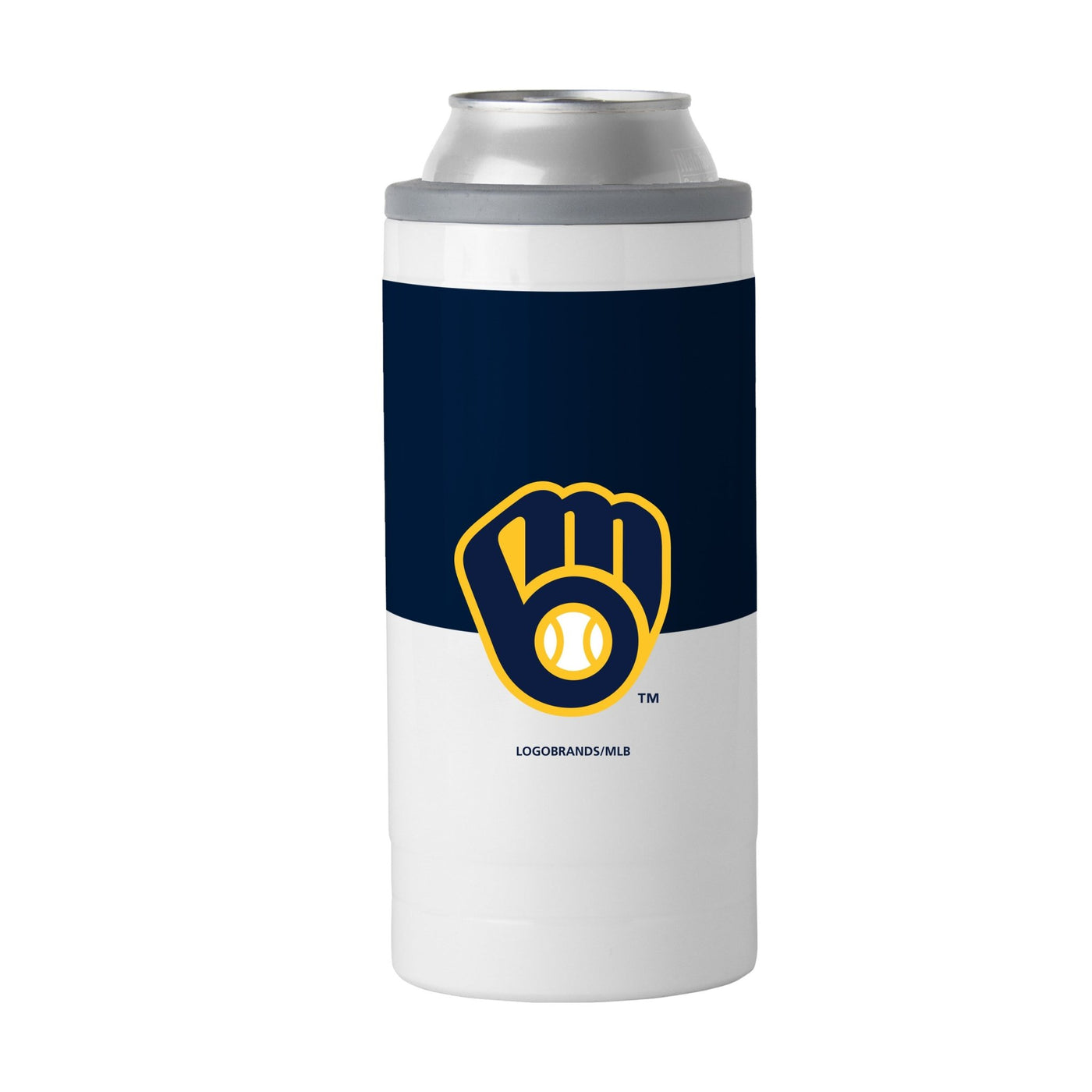 Milwaukee Brewers Slim Colorblock Can Coolie - Logo Brands