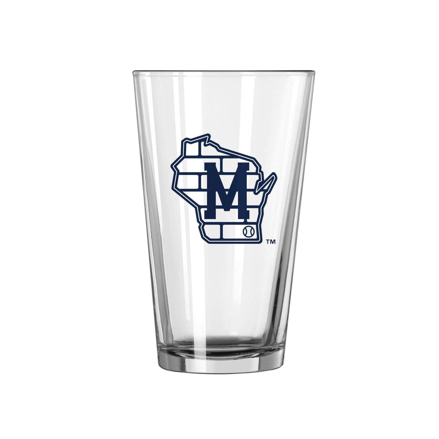 Milwaukee Brewers State Outline 16oz Gameday Pint Glass - Logo Brands