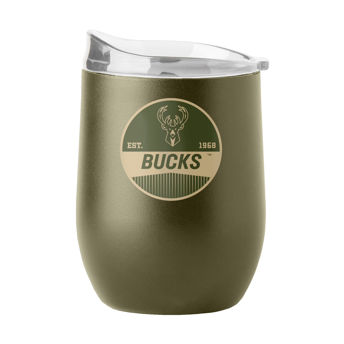 Milwaukee Bucks 16oz Badge Powder Coat Curved Bev - Logo Brands