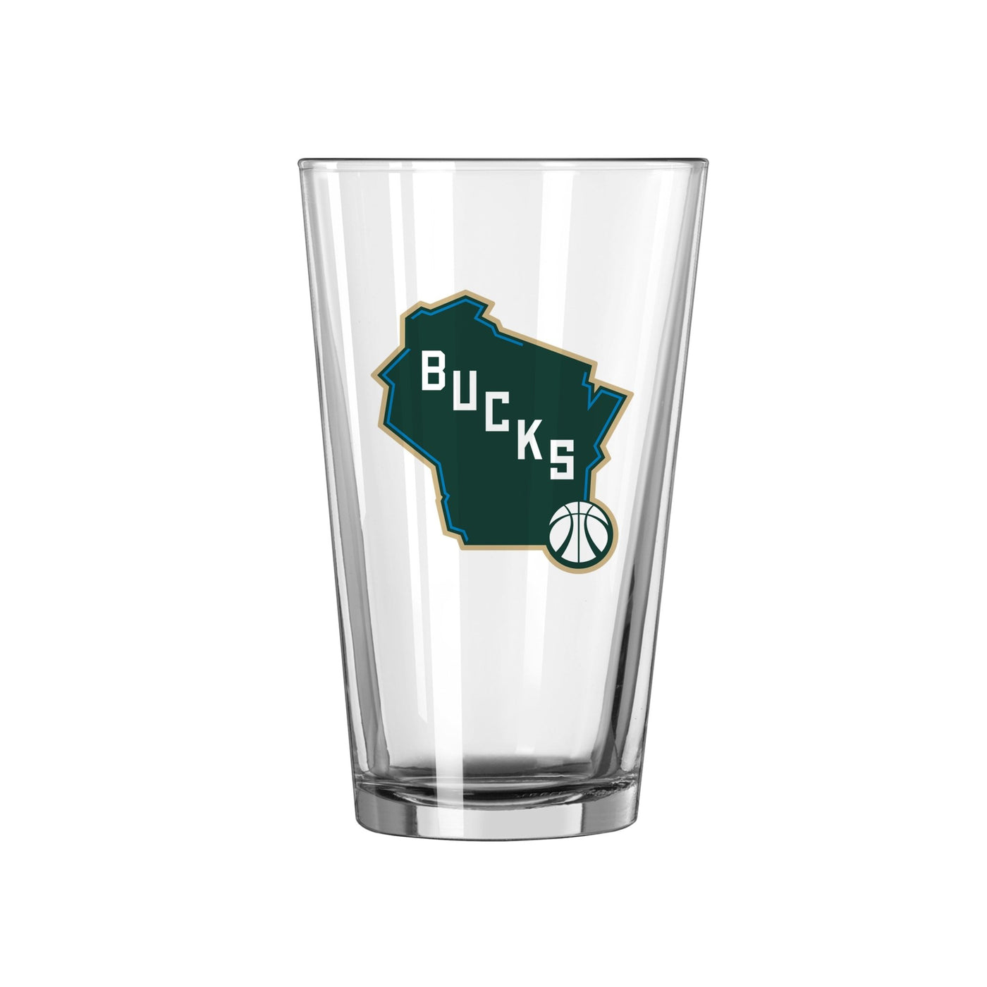 Milwaukee Bucks 16oz State Logo Pint Glass - Logo Brands
