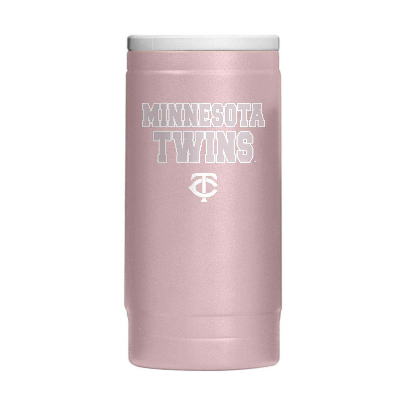 Minnesota Twins Stencil Powder Coat Slim Can Coolie - Logo Brands