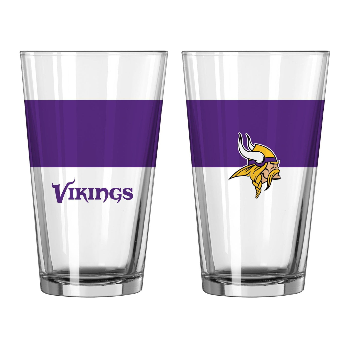 Minnesota Vikings 16oz Colorblock Pint Glass - Logo Brands