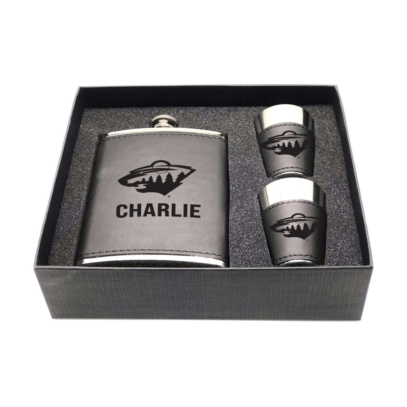 Minnesota Wild Personalized Shot and Flask Set - Logo Brands