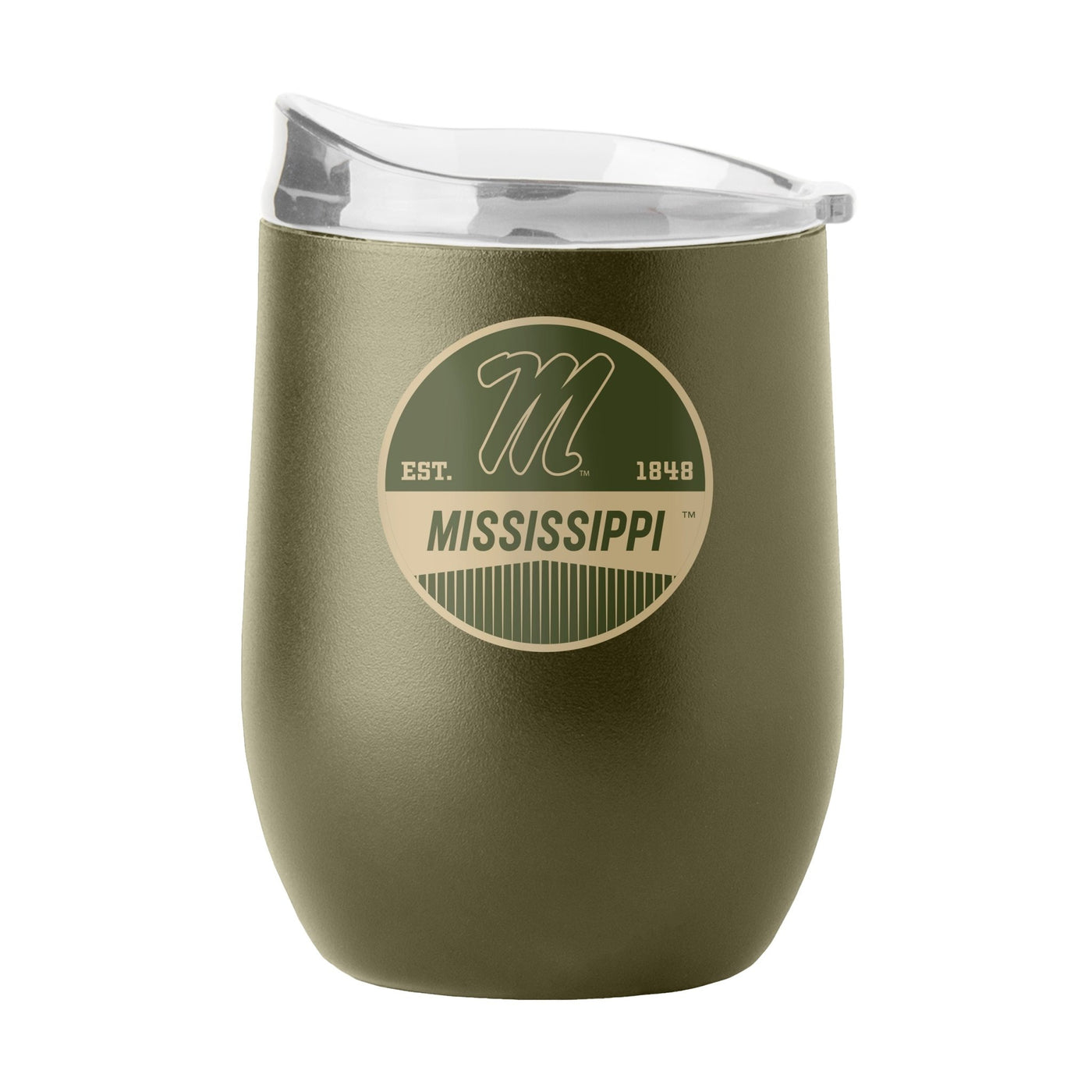 Mississippi 16oz Badge Powder Coat Curved Beverage - Logo Brands