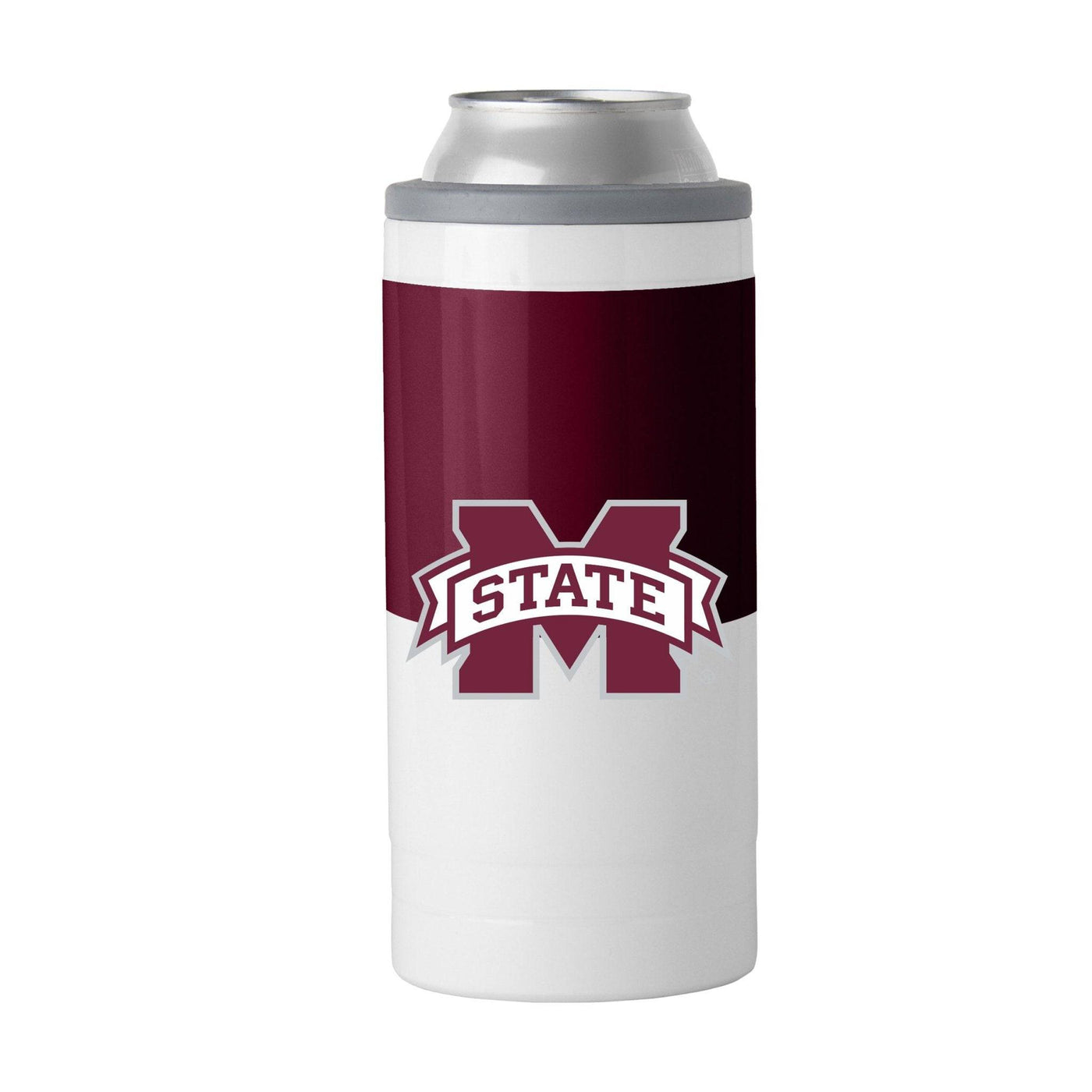 Mississippi State Colorblock 12oz Slim Can Coolie - Logo Brands