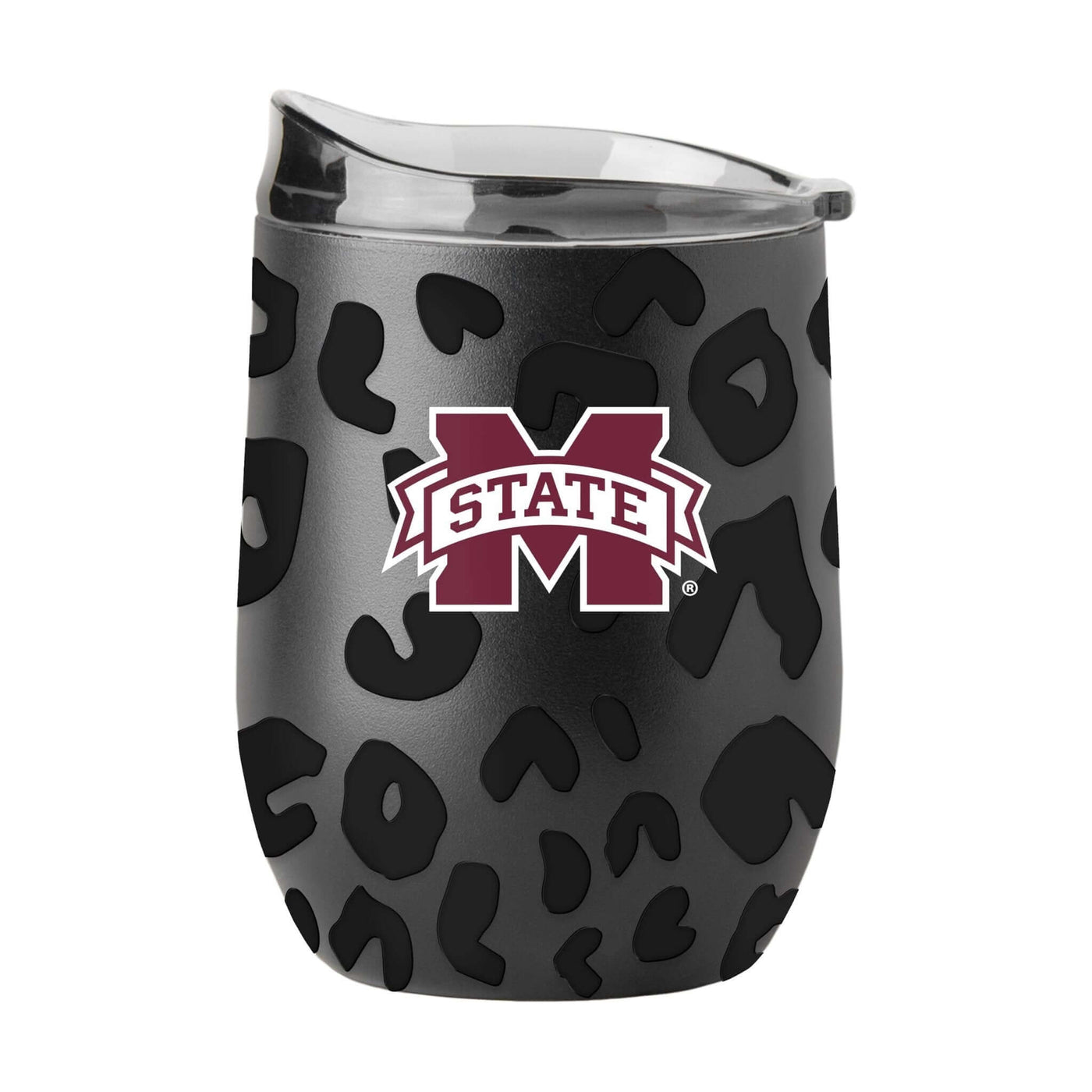 Mississippi State Leopard 16oz Black Powdercoat Curved Beverage - Logo Brands