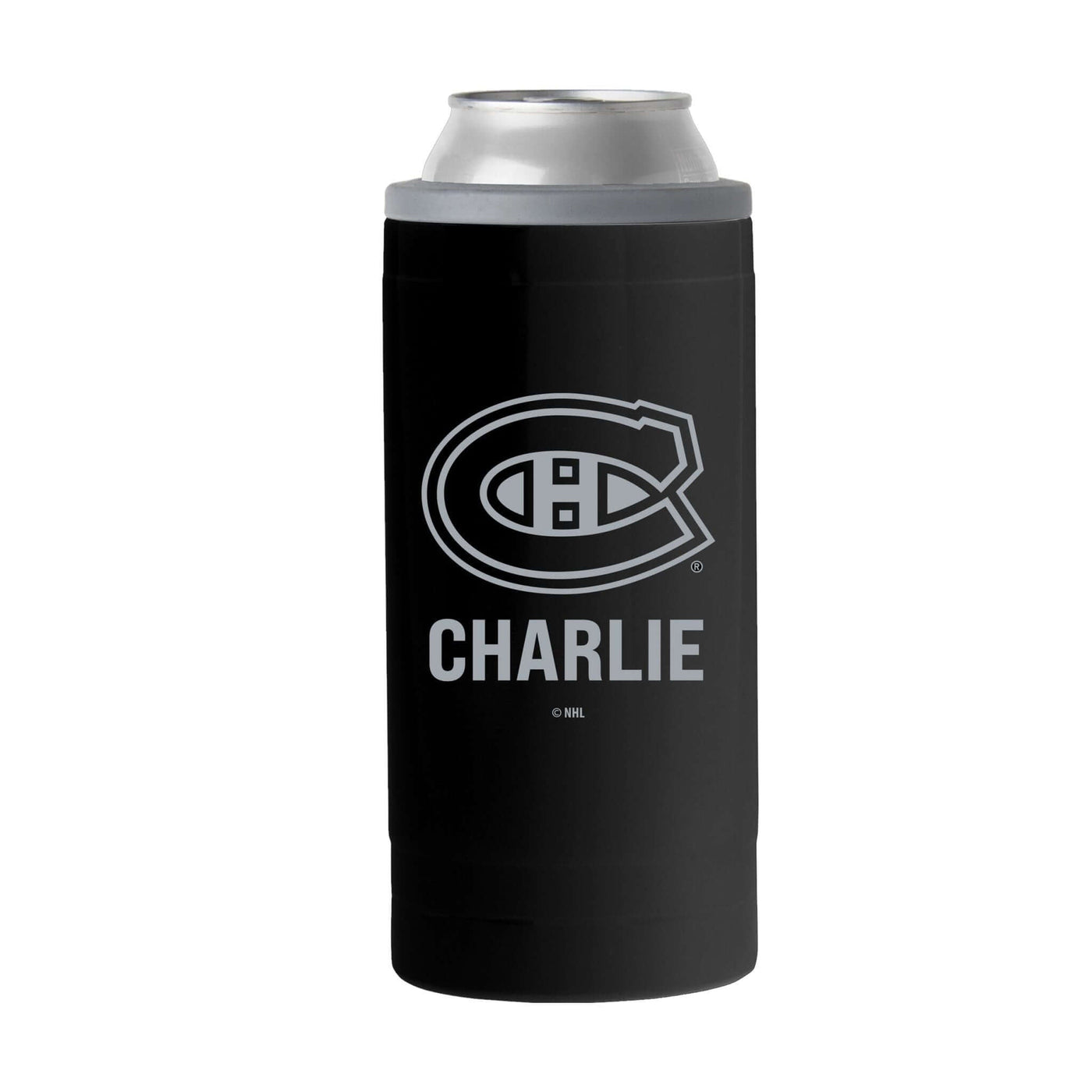 Montreal Canadians Personalized 12oz Black Sim Can Coolie - Logo Brands