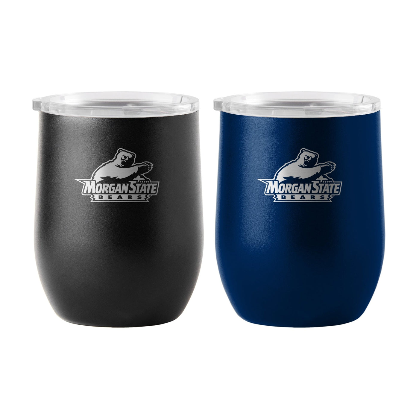 Morgan State 16oz Yours and Mine Etch Powdercoat Curved Beverage Set - Logo Brands