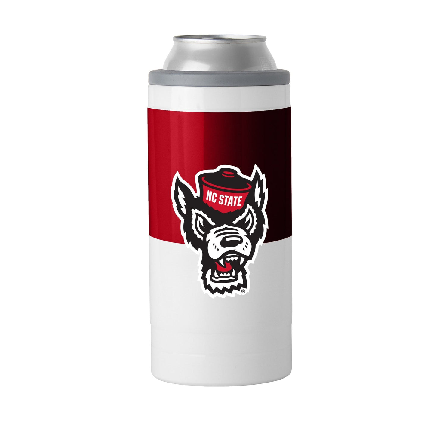 NC State 12oz Colorblock Slim Can Coolie - Logo Brands