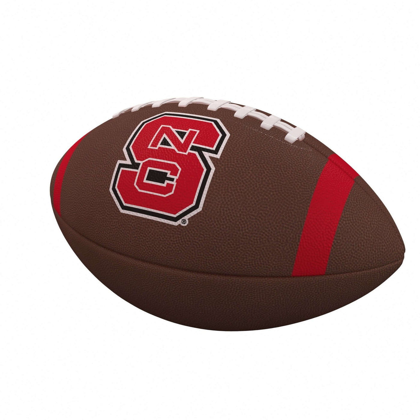 NC State Team Stripe Official-Size Composite Football - Logo Brands