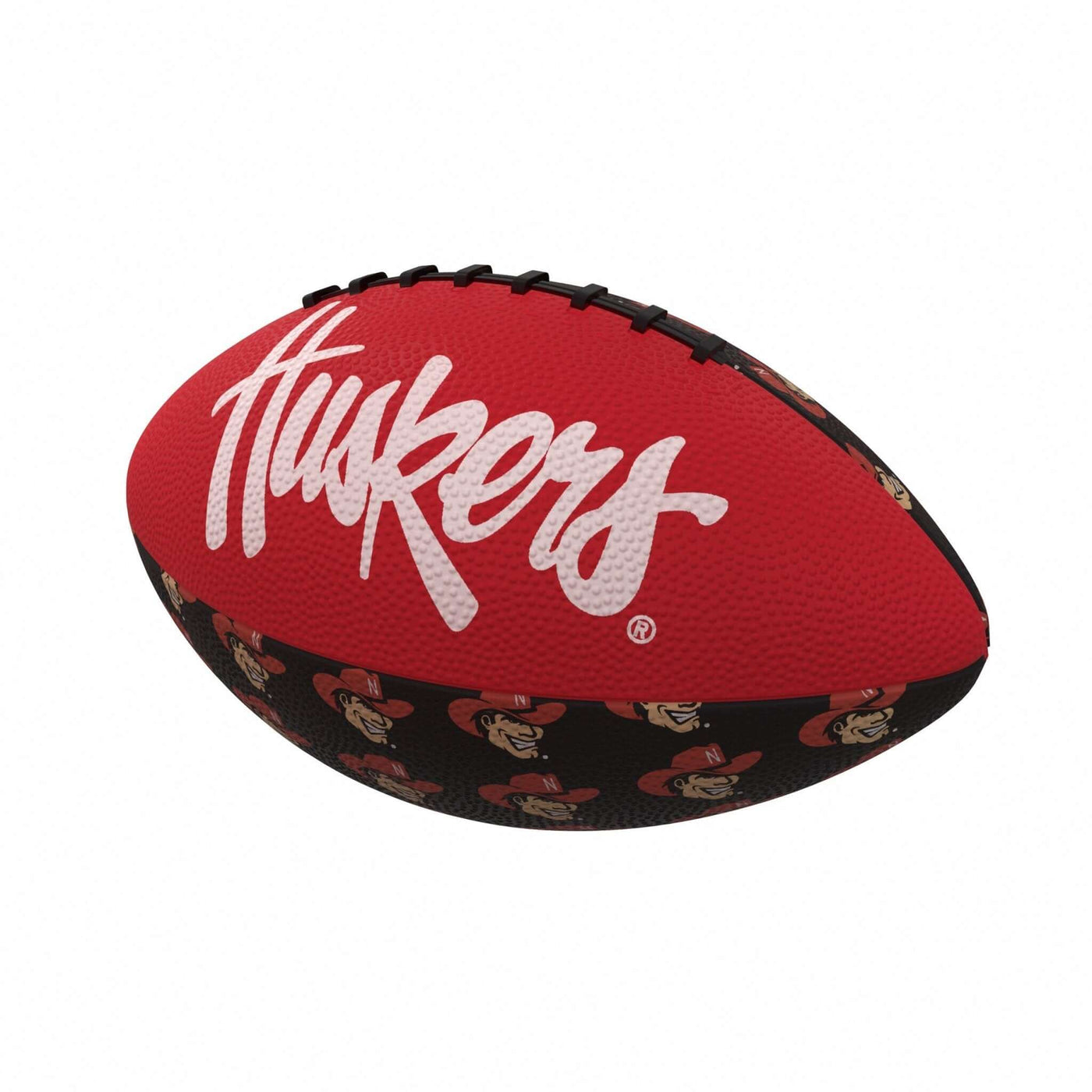Nebraska Repeating Mini-Size Rubber Football - Logo Brands