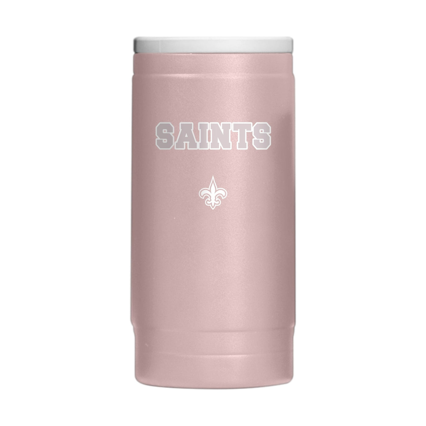 New Orleans Saints Stencil Powder Coat Slim Can Coolie - Logo Brands
