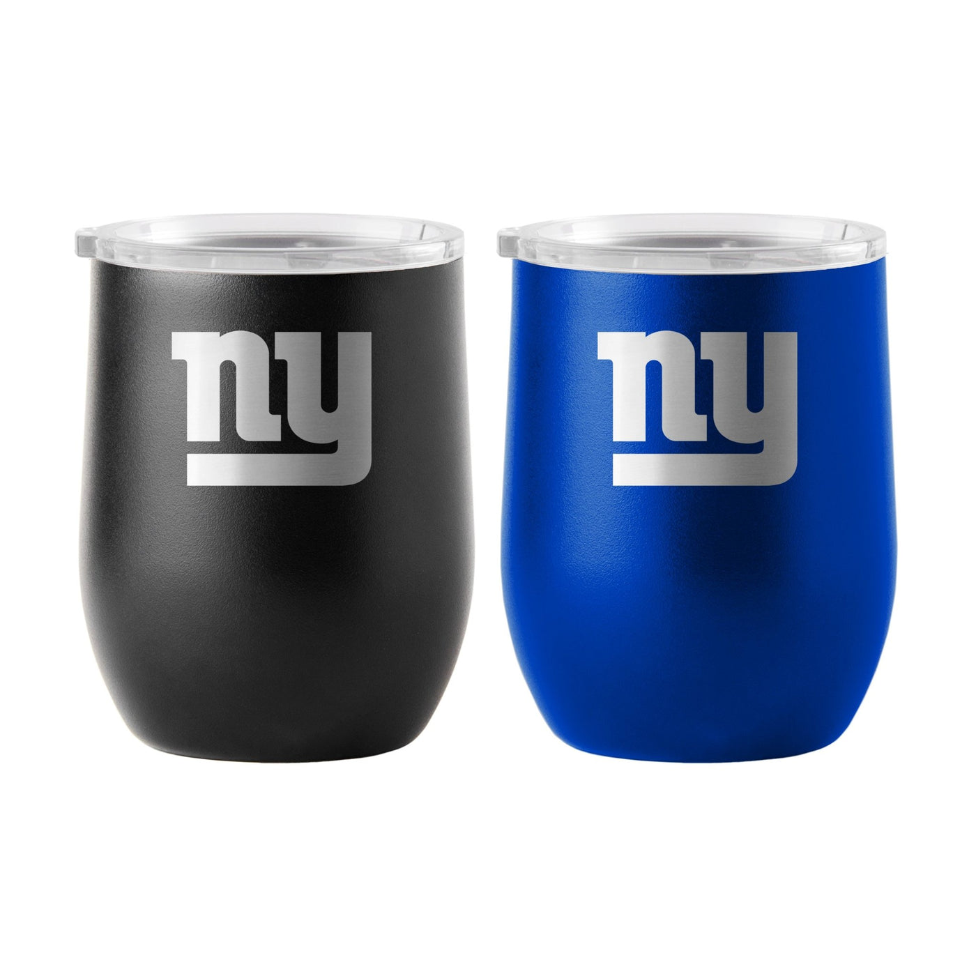 New York Giants 16oz Yours and Mine Etch Powdercoat Curved Beverage Set - Logo Brands