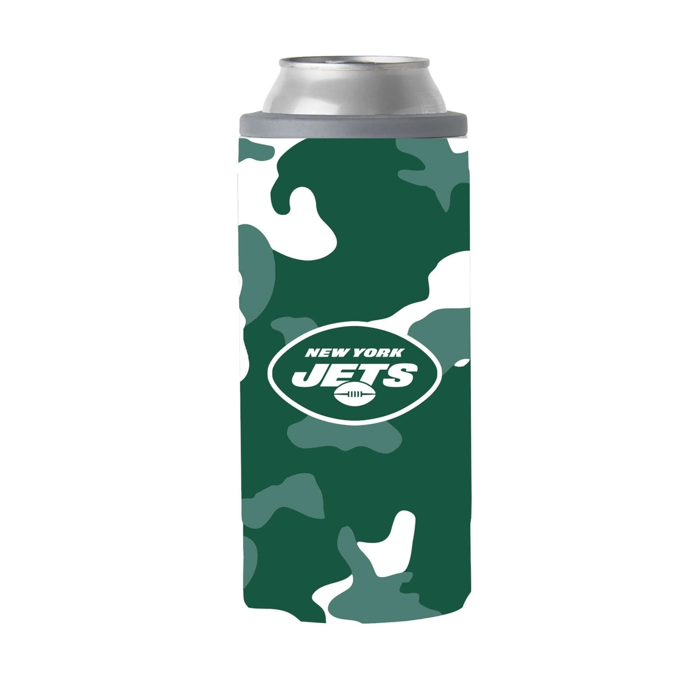 New York Jets Camo Swagger 12oz Slim Can Coolie - Logo Brands