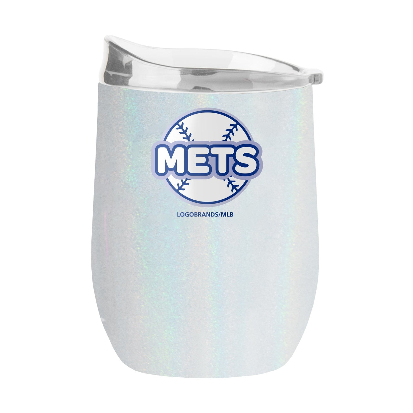 New York Mets 16oz Bubble Iridescent Curved Tumbler - Logo Brands