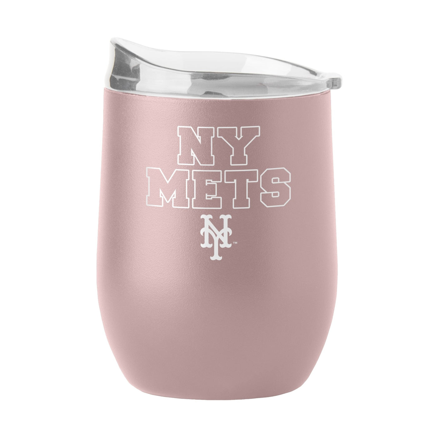 New York Mets 16oz Stencil Powder Coat Curved Beverage - Logo Brands
