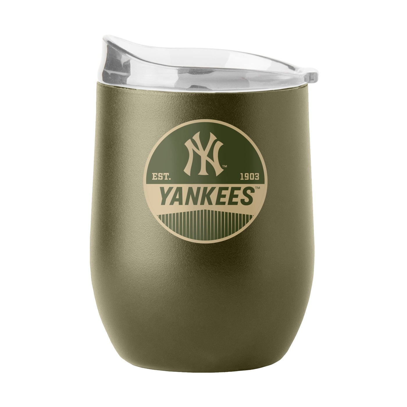 New York Yankees 16oz Badge Powder Coat Curved Beverage - Logo Brands