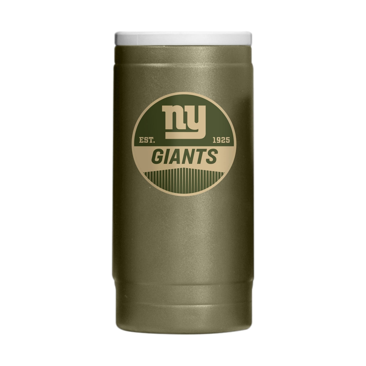 NY Giants Badge Powder Coat Slim Can Coolie - Logo Brands