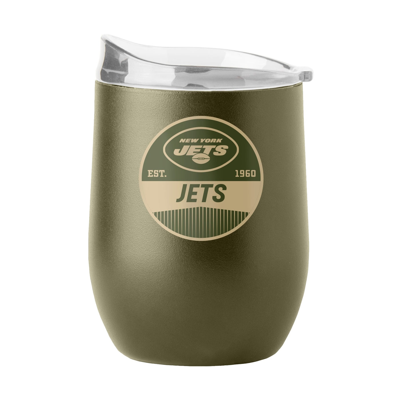 NY Jets 16oz Badge Powder Coat Curved Beverage - Logo Brands