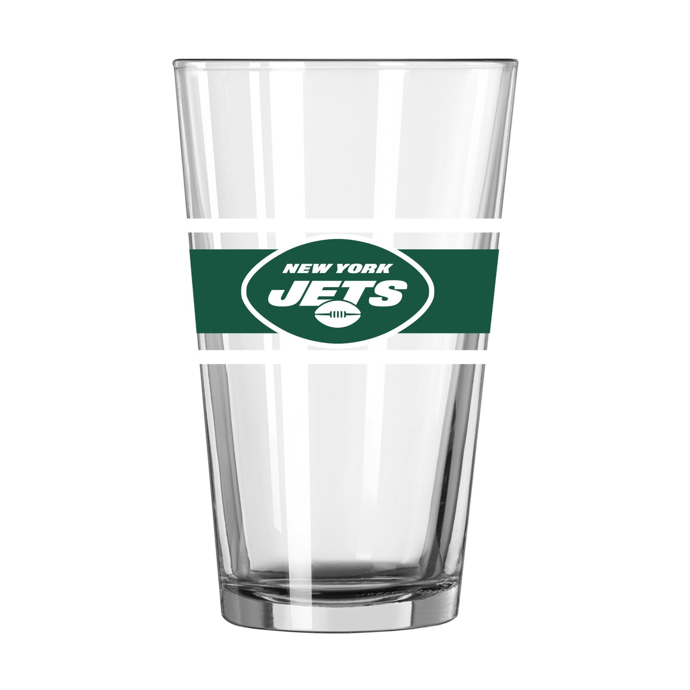 NY Jets 16oz Stripe Pint Glass - Logo Brands