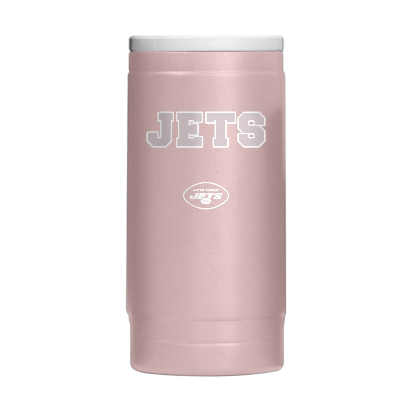 NY Jets Stencil Powder Coat Slim Can Coolie - Logo Brands