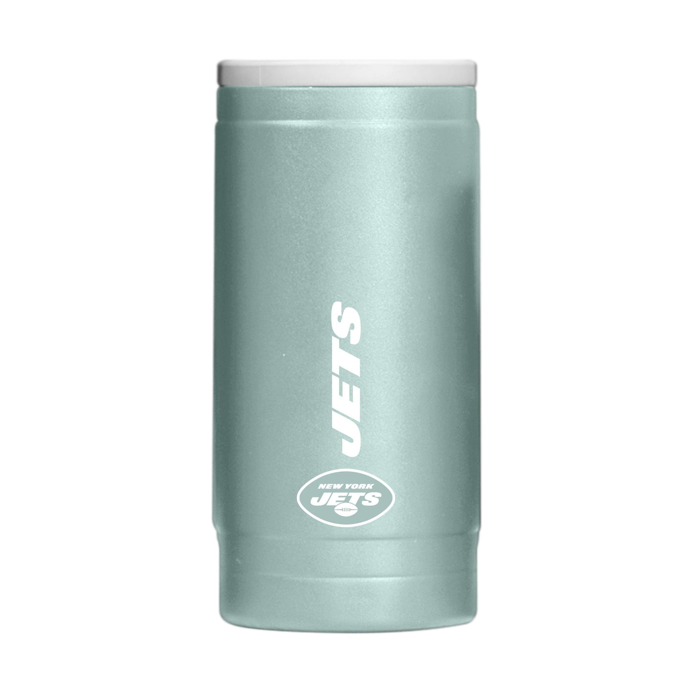 NY Jets Vertical Powder Coat Slim Can Coolie - Logo Brands