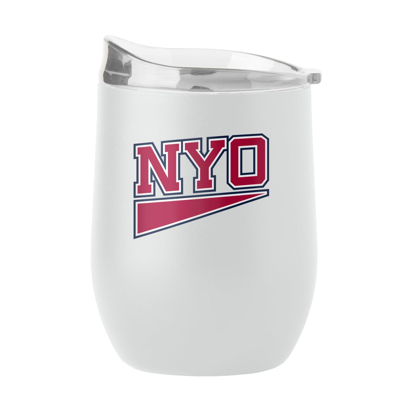 NYO White 16oz Powder Coat Curved Beverage - Logo Brands