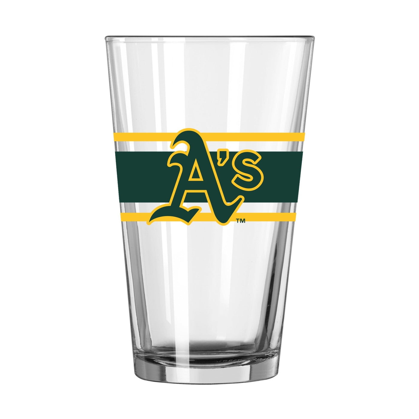 Oakland Athletics 16oz Stripe Pint Glass - Logo Brands