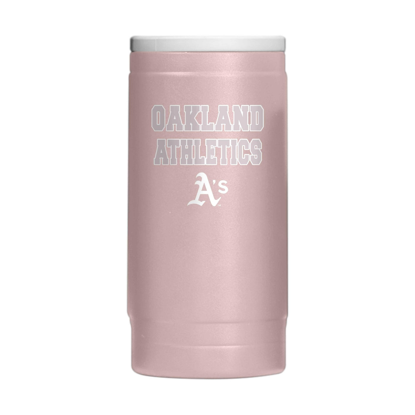 Oakland Athletics Stencil Powder Coat Slim Can Coolie - Logo Brands