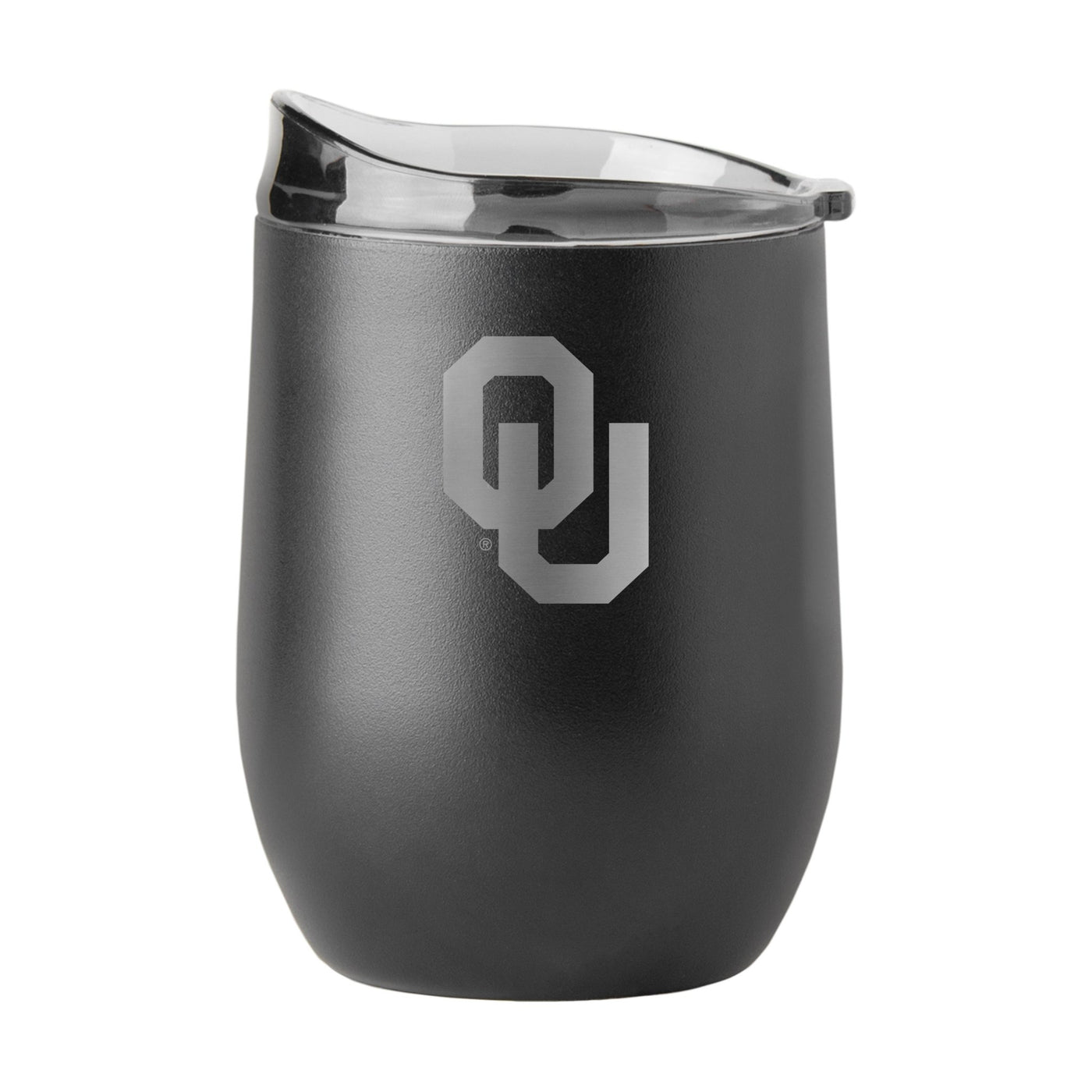 Oklahoma 16oz Etch Black Powder Coat Curved Beverage - Logo Brands