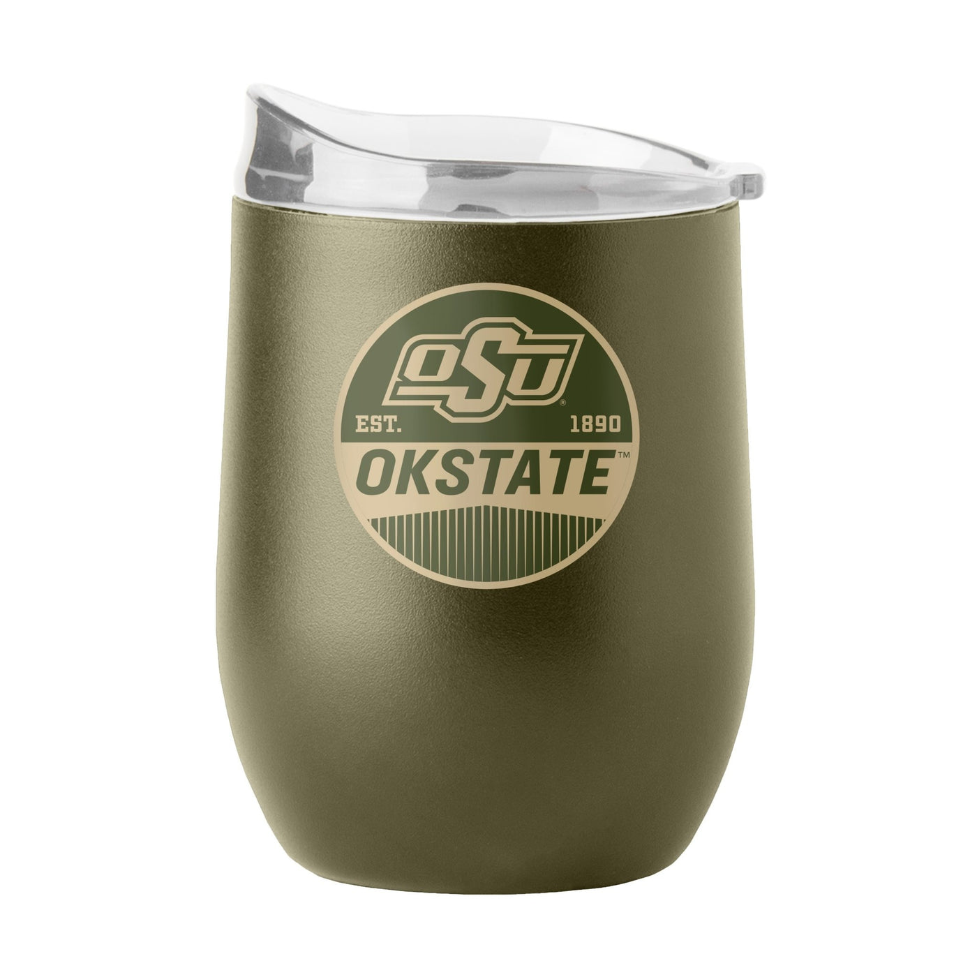 Oklahoma State 16oz Badge Powder Coat Curved Beverage - Logo Brands