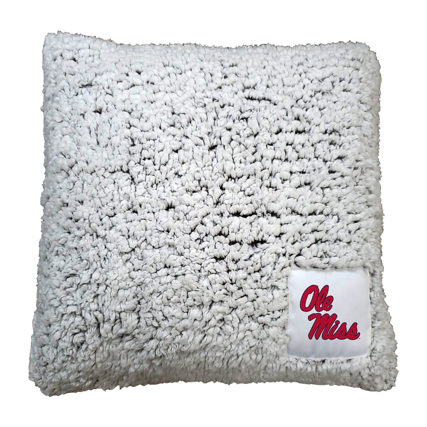 Ole Miss M Lockup Frosty Throw Pillow - Logo Brands