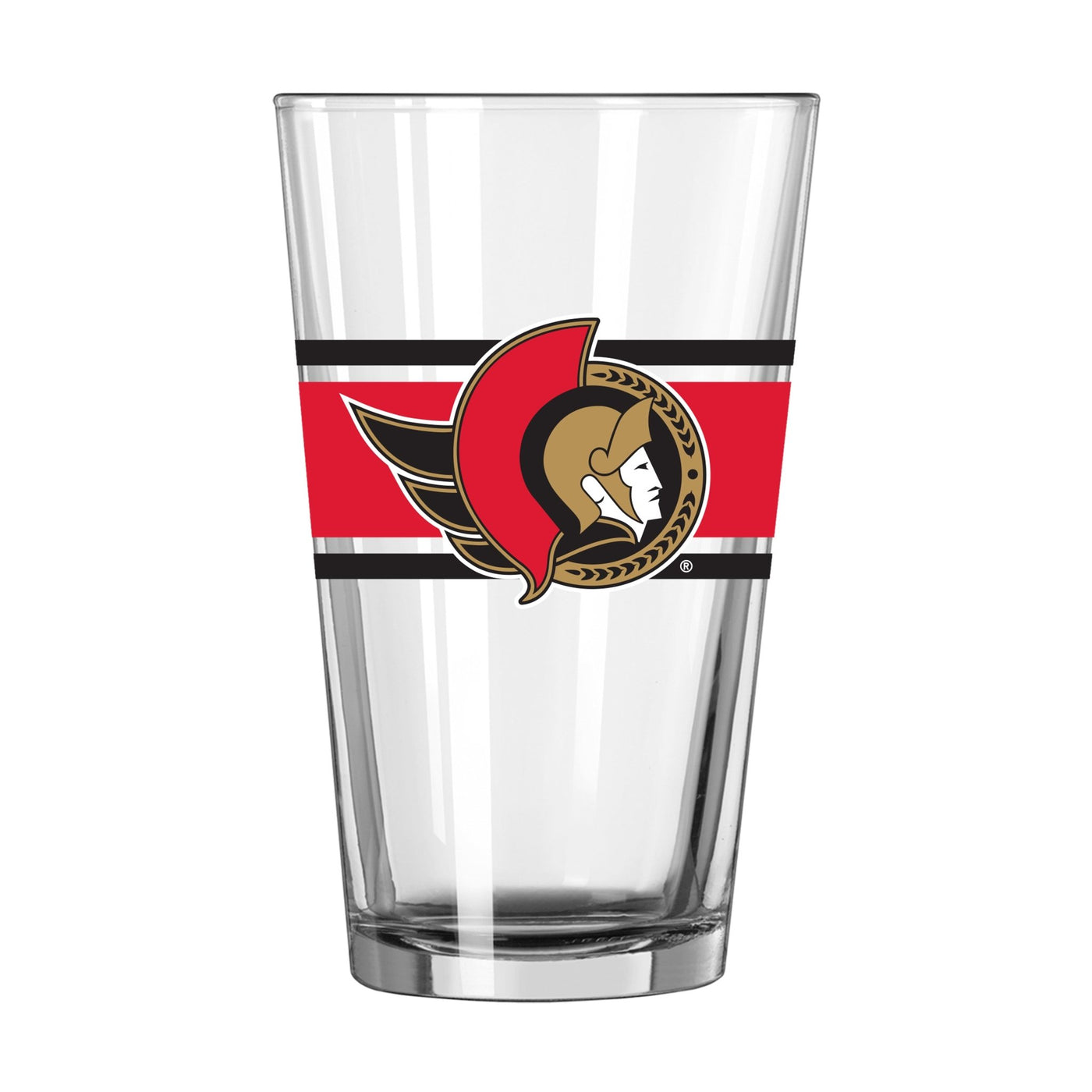 Ottawa Senators 16oz Stripe Pint Glass - Logo Brands