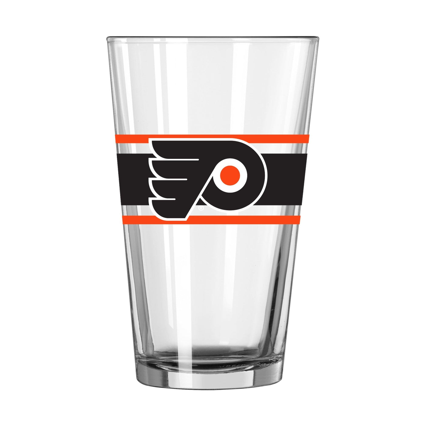 Philadelphia Flyers 16oz Stripe Pint Glass - Logo Brands