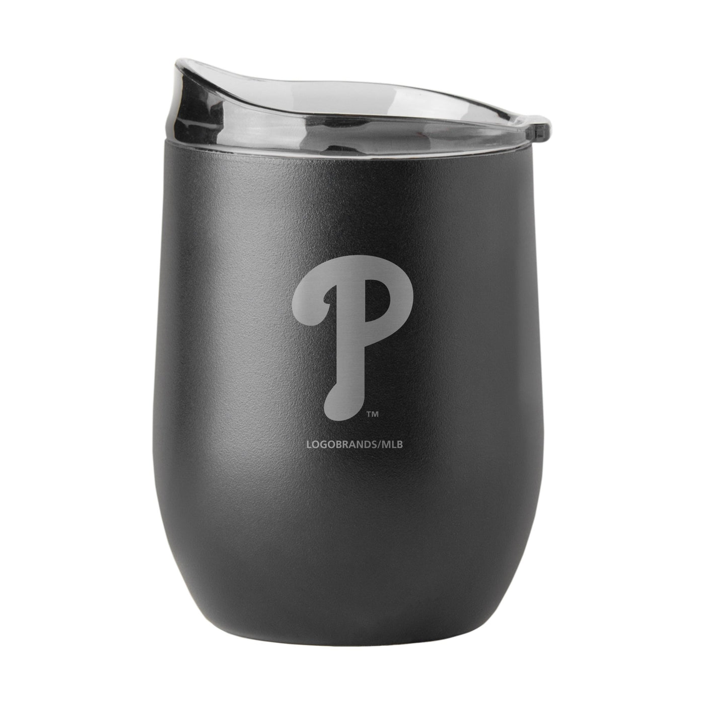 Philadelphia Phillies 16oz Etch Black Powder Coat Curved Beverage - Logo Brands