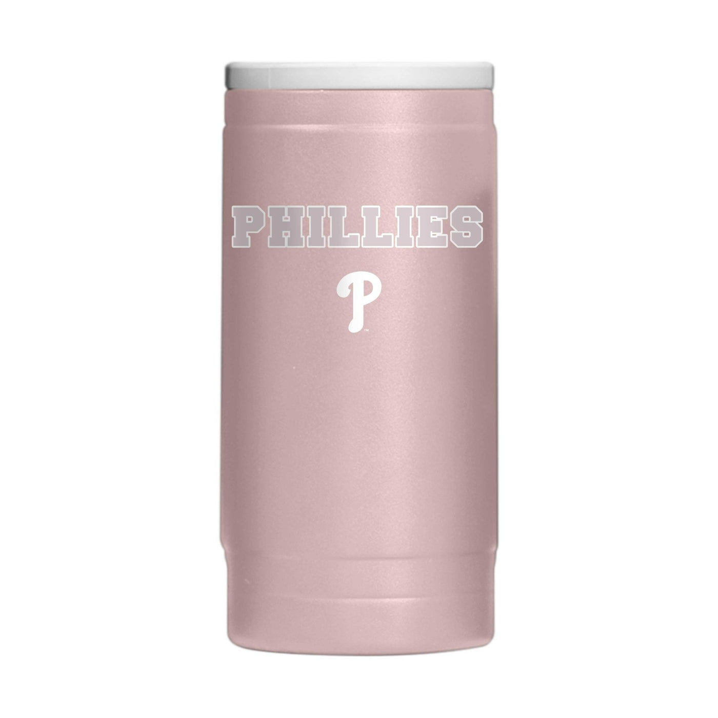 Philadelphia Phillies Stencil Powder Coat Slim Can Coolie - Logo Brands
