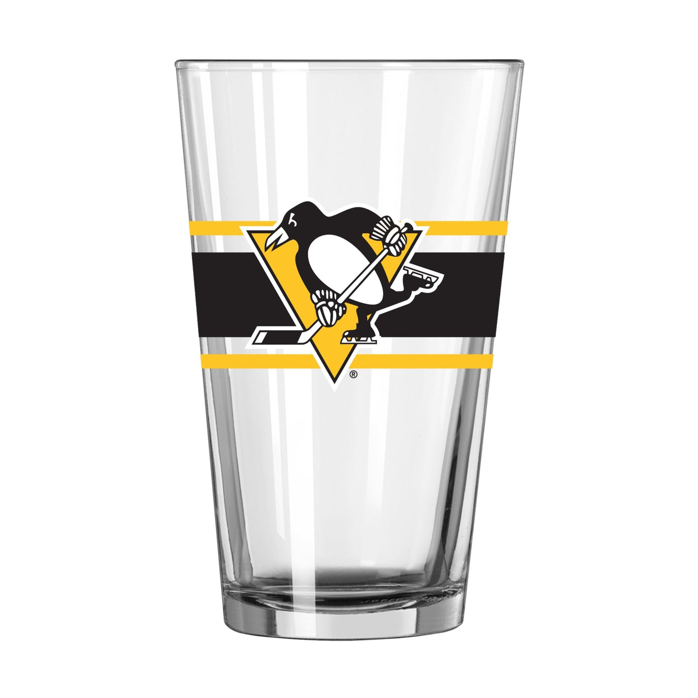 Pittsburgh Penguins 16oz Stripe Pint Glass - Logo Brands