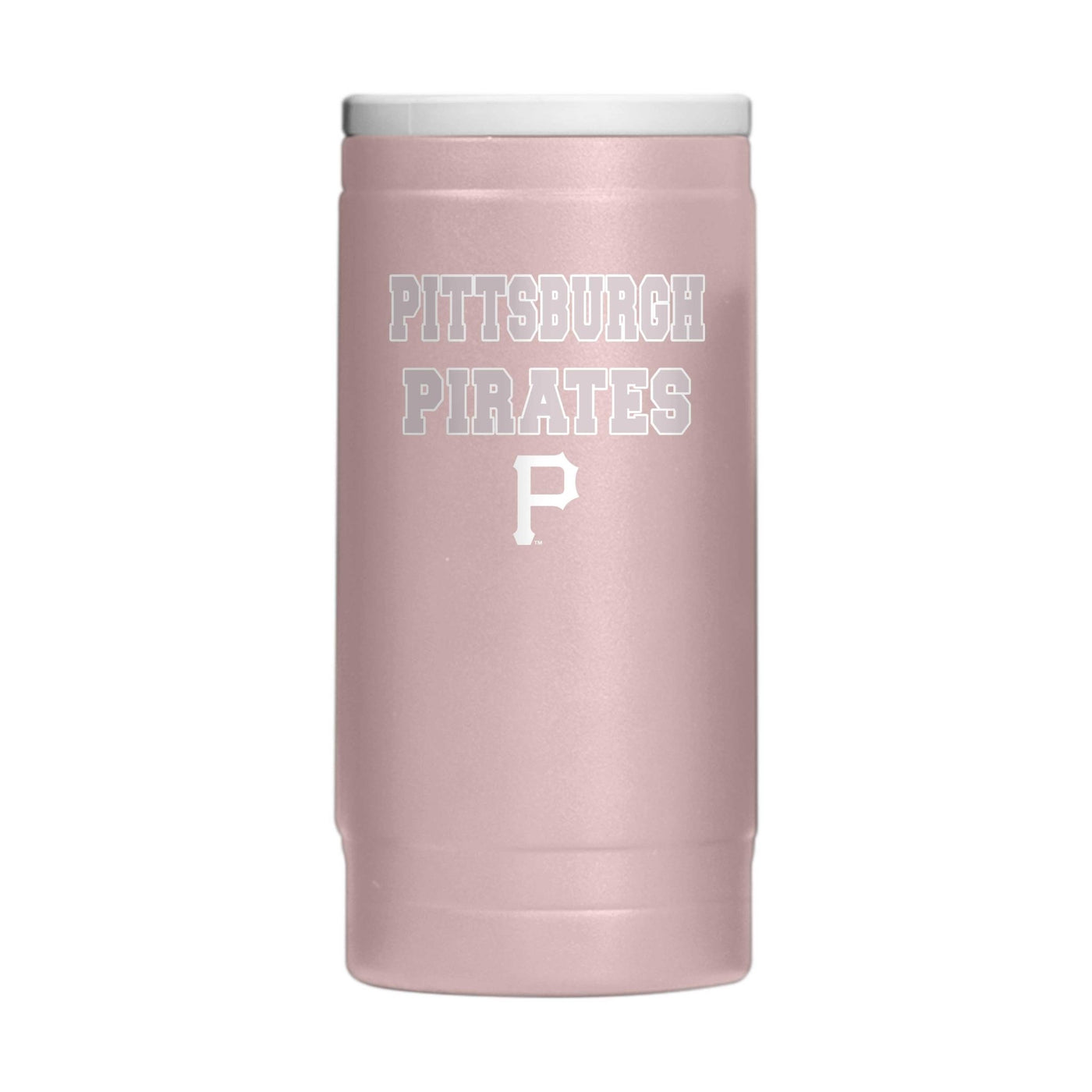 Pittsburgh Pirates Stencil Powder Coat Slim Can Coolie - Logo Brands