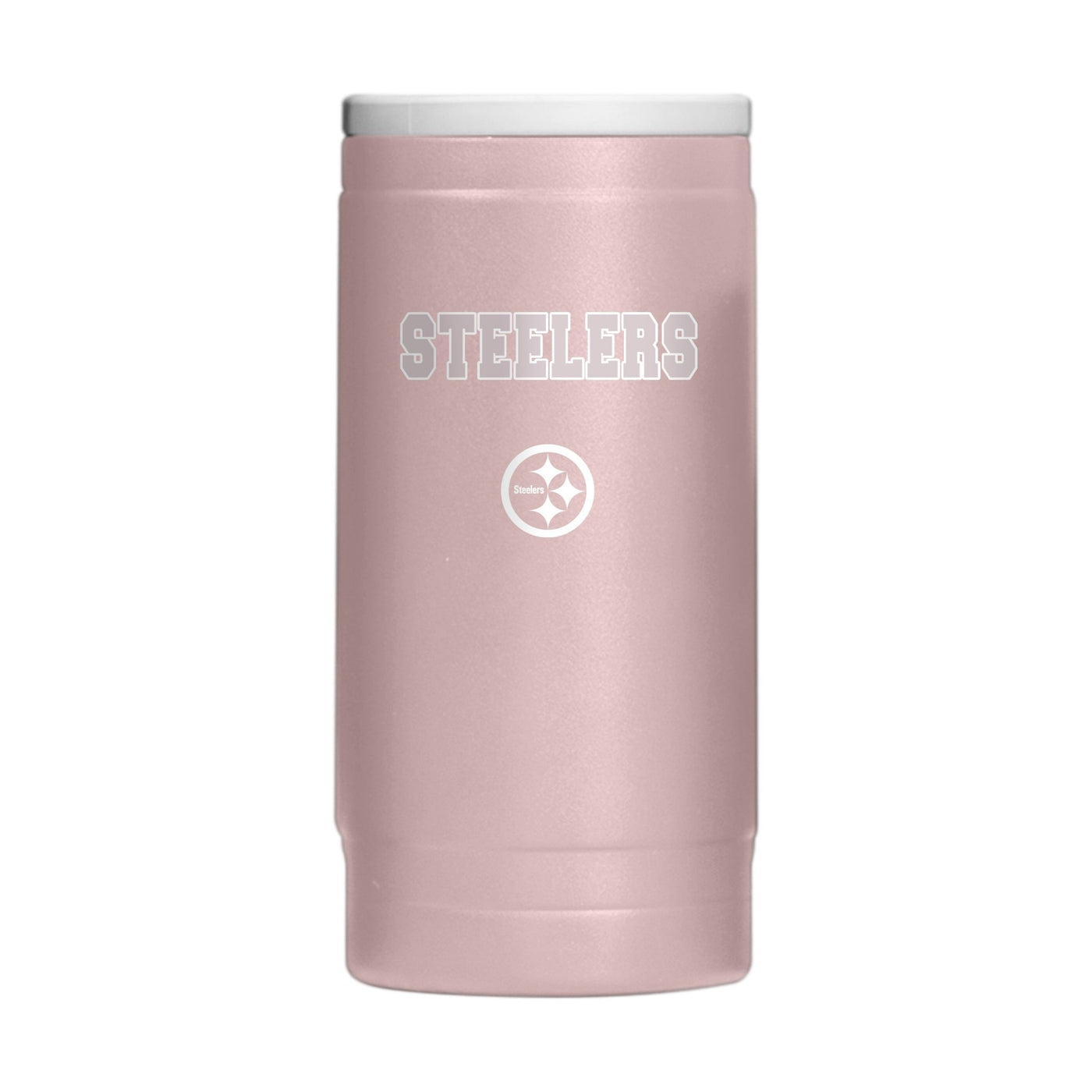 Pittsburgh Steelers Stencil Powder Coat Slim Can Coolie - Logo Brands