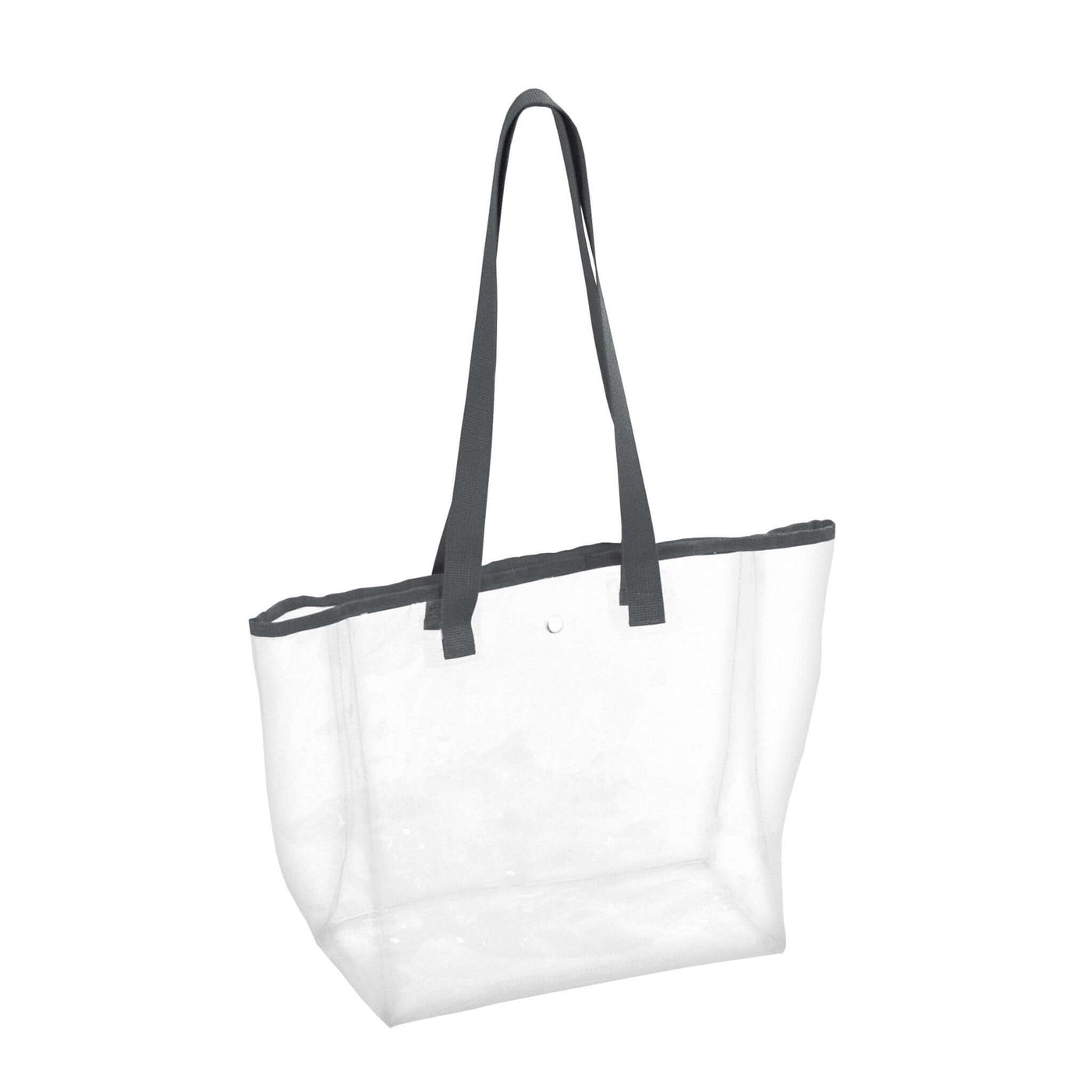 Plain Charcoal Stadium Clear Tote - Logo Brands