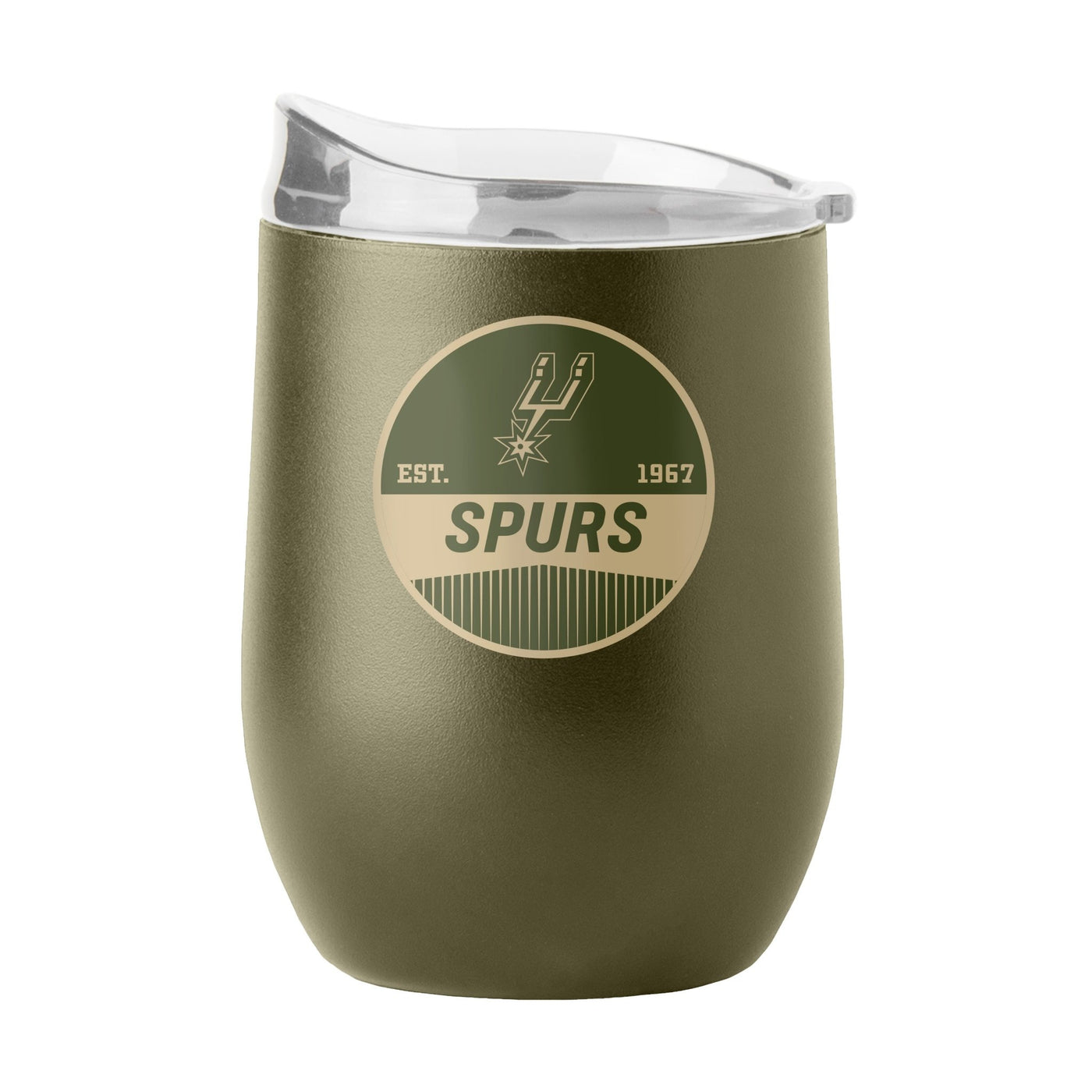 San Antonio Spurs 16oz Badge Powder Coat Curved Beverage - Logo Brands