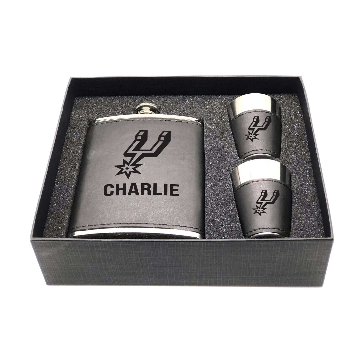San Antonio Spurs Personalized Shot and Flask Set - Logo Brands