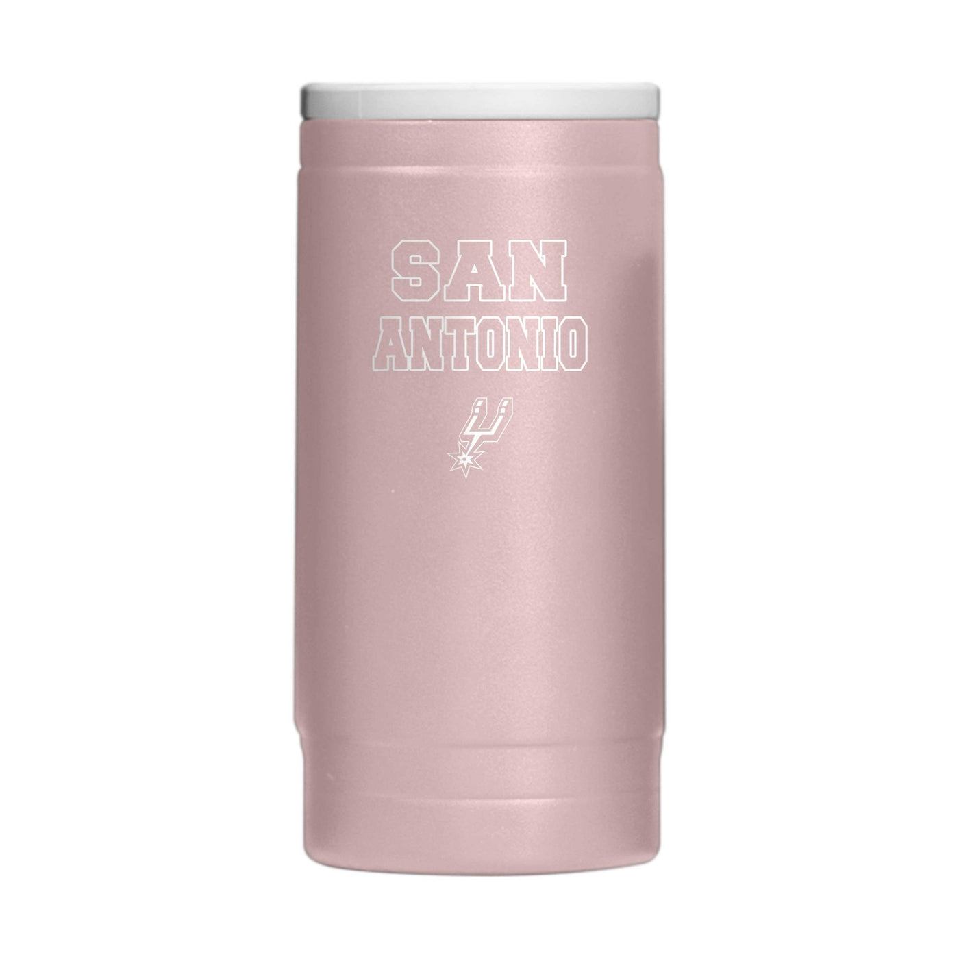 San Antonio Spurs Stencil Powder Coat Slim Can Coolie - Logo Brands