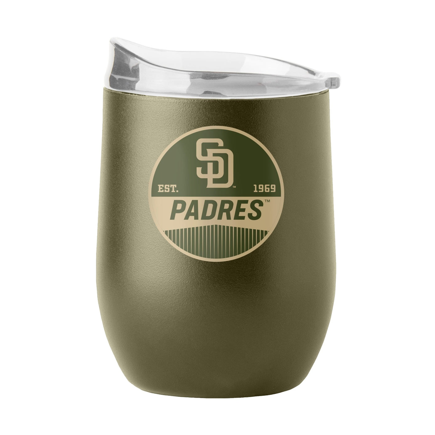 San Diego Padres 16oz Badge Powder Coat Curved Beverage - Logo Brands