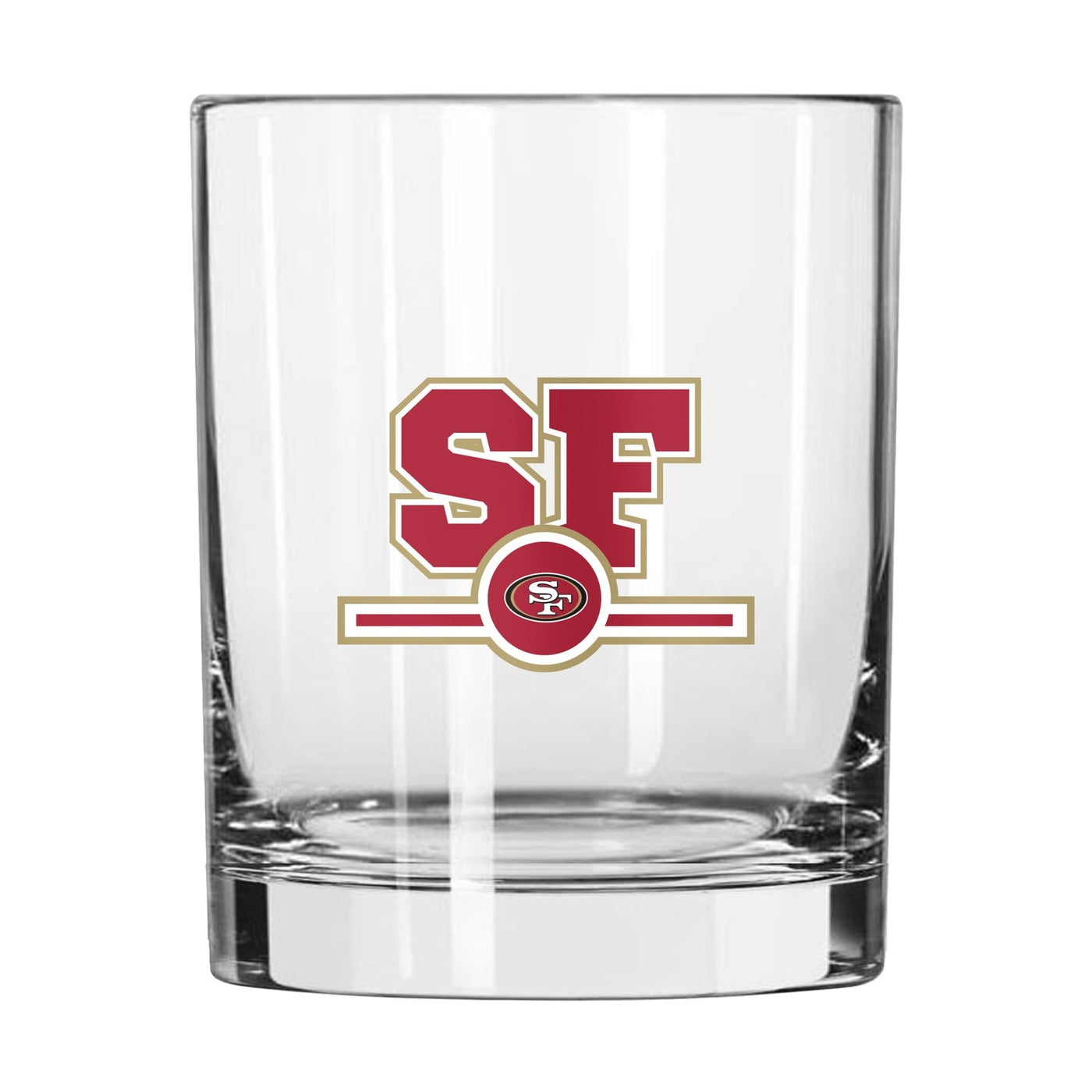 San Francisco 49ers 14oz Letterman Rock Glass - Logo Brands