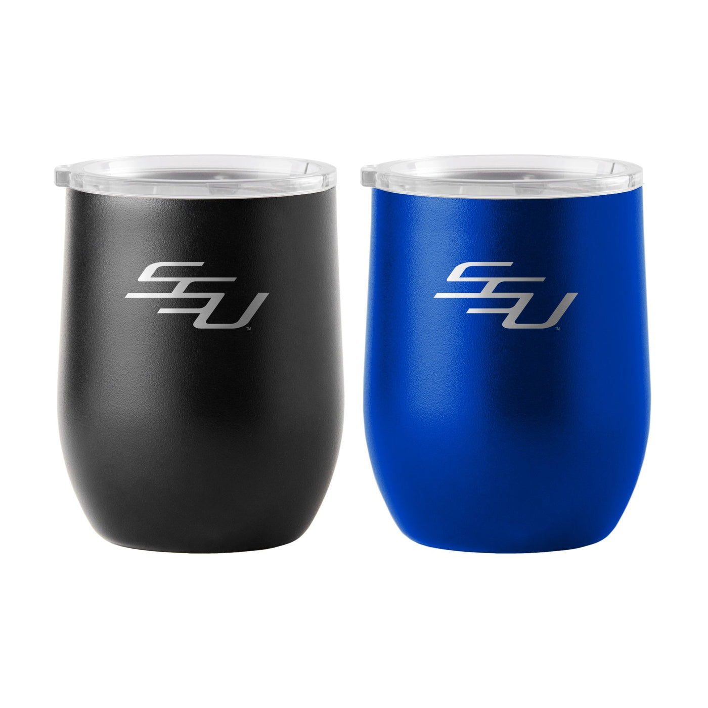 Savannah State 16oz Yours and Mine Etch Powdercoat Curved Beverage Set - Logo Brands